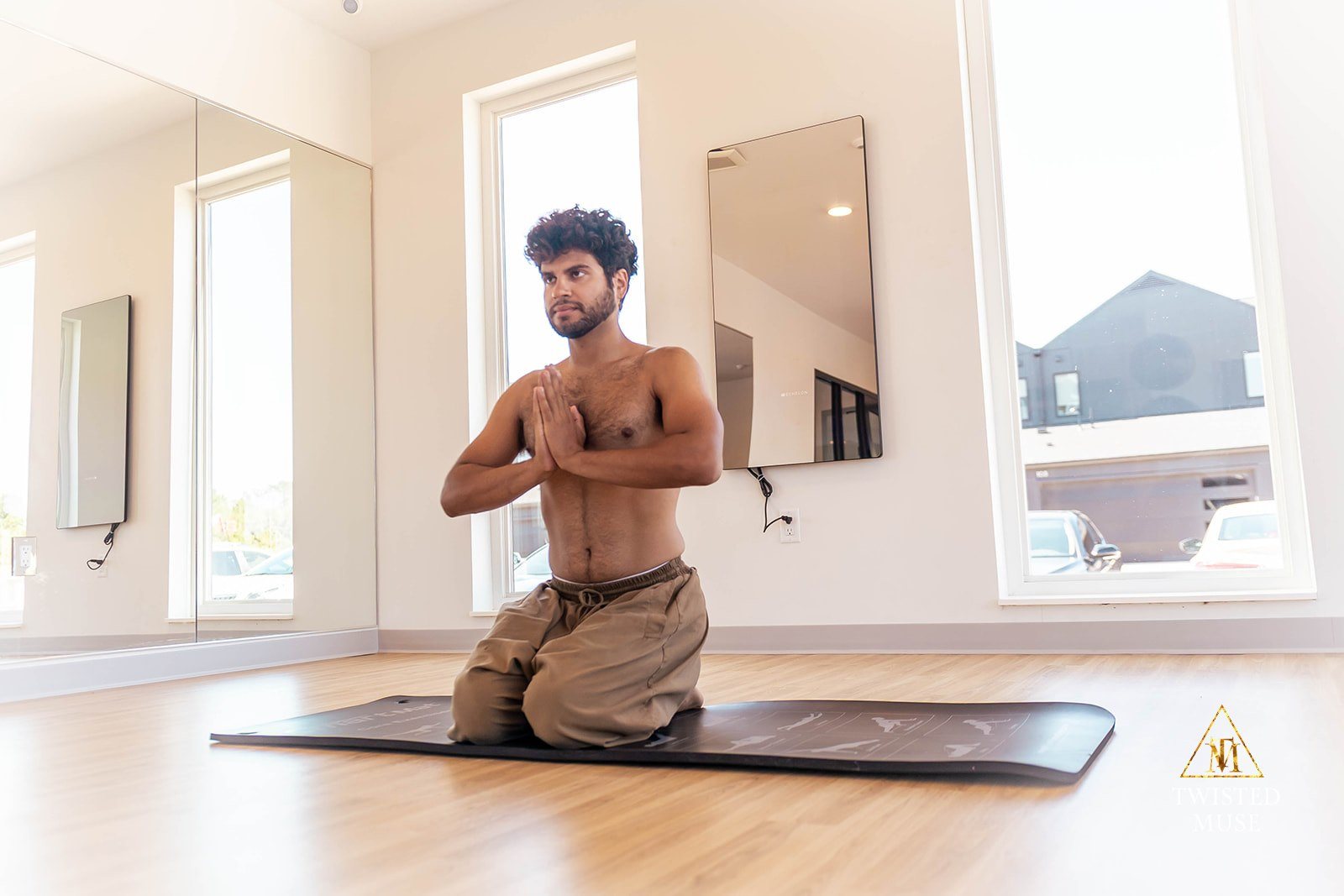Outdoor community yoga class