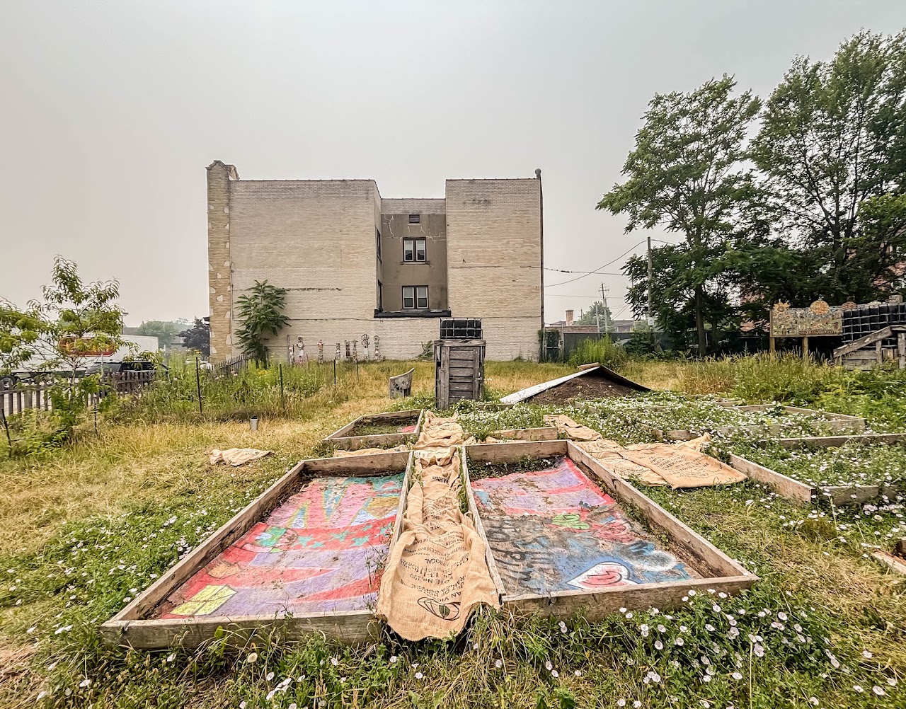 Garden Park beds and artwork during YAGI's early launch period